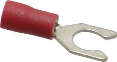 Ideal - #10 Stud, 22 to 18 AWG Compatible, Partially Insulated, Crimp Connection, Locking Fork Terminal - A1 Tooling