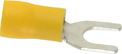 Ideal - #10 Stud, 12 to 10 AWG Compatible, Partially Insulated, Crimp Connection, Standard Fork Terminal - A1 Tooling