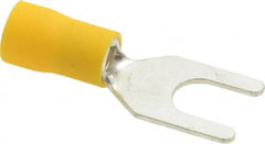 Ideal - 1/4" Stud, 12 to 10 AWG Compatible, Partially Insulated, Crimp Connection, Standard Fork Terminal - A1 Tooling