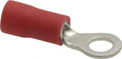 Ideal - 22-18 AWG Partially Insulated Crimp Connection Circular Ring Terminal - #6 Stud, 0.764" OAL x 0.394" Wide, Tin Plated Brass Contact - A1 Tooling