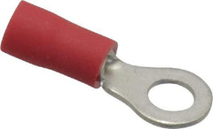 Ideal - 22-18 AWG Partially Insulated Crimp Connection Circular Ring Terminal - #8 Stud, 0.819" OAL x 0.394" Wide, Tin Plated Brass Contact - A1 Tooling