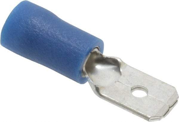 Ideal - 16 to 14 AWG, Vinyl, Fully Insulated, Male Wire Disconnect - 1/4 Inch Wide Tab, Blue, cUL Listed, RoHS Compliant, UL Listed - A1 Tooling