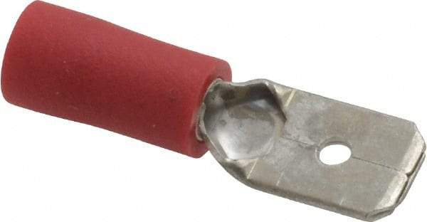 Ideal - 22 to 18 AWG, Vinyl, Fully Insulated, Male Wire Disconnect - 1/4 Inch Wide Tab, Red, cUL Listed, RoHS Compliant, UL Listed - A1 Tooling