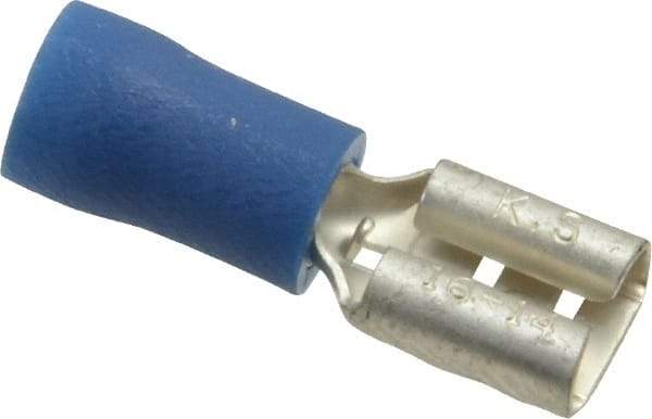 Ideal - 16 to 14 AWG, Vinyl, Fully Insulated, Female Wire Disconnect - 1/4 Inch Wide Tab, Blue, cUL Listed, RoHS Compliant, UL Listed - A1 Tooling