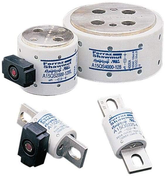 Ferraz Shawmut - 150 VAC/VDC, 600 Amp, Fast-Acting Semiconductor/High Speed Fuse - Bolt-on Mount, 3-1/2" OAL, 100 at AC, 50 at DC kA Rating, 1-1/2" Diam - A1 Tooling