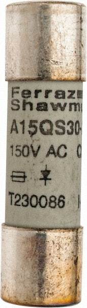 Ferraz Shawmut - 150 VAC/VDC, 30 Amp, Fast-Acting Semiconductor/High Speed Fuse - Clip Mount, 1-1/2" OAL, 100 at AC, 50 at DC kA Rating, 13/32" Diam - A1 Tooling