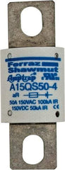 Ferraz Shawmut - 150 VAC/VDC, 50 Amp, Fast-Acting Semiconductor/High Speed Fuse - Bolt-on Mount, 2-21/32" OAL, 100 at AC, 50 at DC kA Rating, 1-1/8" Diam - A1 Tooling