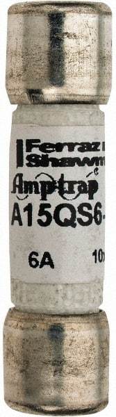 Ferraz Shawmut - 150 VAC/VDC, 6 Amp, Fast-Acting Semiconductor/High Speed Fuse - Clip Mount, 1-1/2" OAL, 100 at AC, 50 at DC kA Rating, 13/32" Diam - A1 Tooling