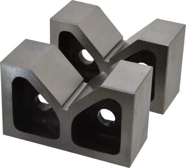 SPI - 2-7/16" Max Capacity, 90° Angle, Cast Iron V-Block - 5" Long x 2" Wide x 3-1/8" High, Sold as Matched Pair - A1 Tooling