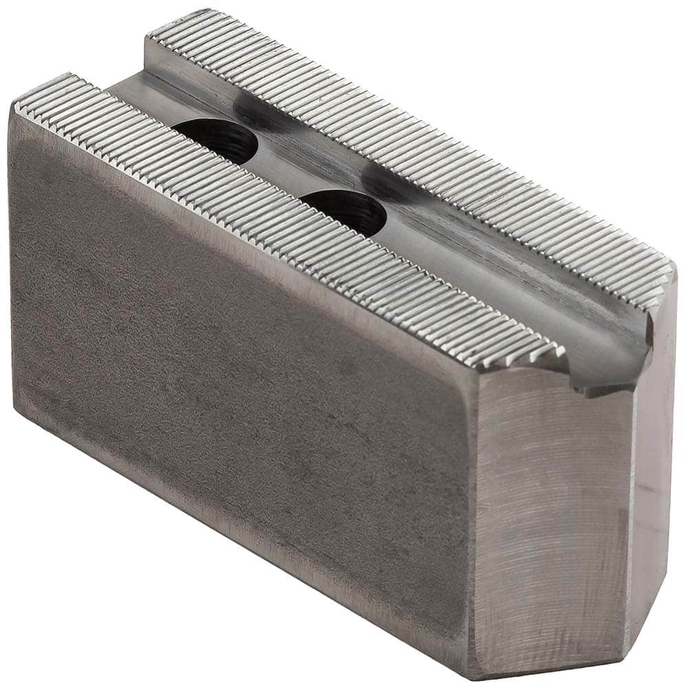 Dillon Manufacturing - Soft Lathe Chuck Jaws; Jaw Type: Square ; Material: Steel ; Jaw Interface Type: 1.5mm x 60 Serrated ; Maximum Compatible Chuck Diameter (Inch): 8 ; Minimum Compatible Chuck Diameter (Inch): 0 ; Overall Height (Inch): 3 - Exact Industrial Supply