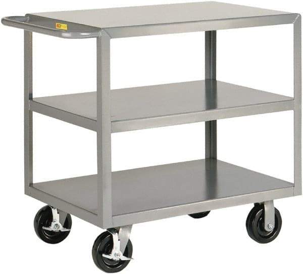 Little Giant - 3,600 Lb Capacity, 30" Wide x 65-1/2" Long x 36" High Shelf Cart - 3 Shelf, Steel - A1 Tooling