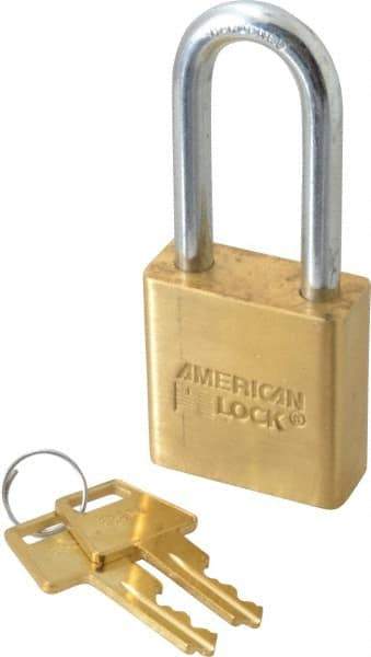 American Lock - 3/4" Shackle Clearance, Keyed Different Padlock - 5/16" Shackle Diam, Steel - A1 Tooling