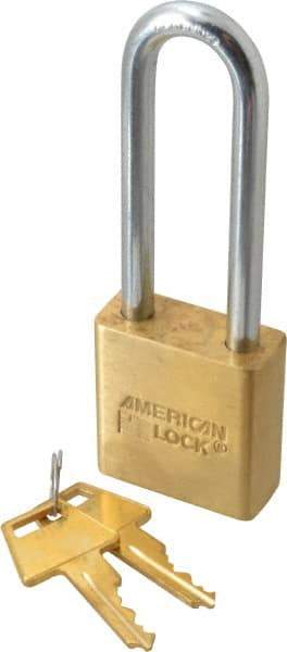 American Lock - 3/4" Shackle Clearance, Keyed Alike Padlock - 5/16" Shackle Diam, Steel - A1 Tooling