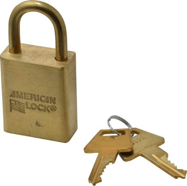 American Lock - 3/4" Shackle Clearance, Keyed Different Padlock - 1/4" Shackle Diam, Steel - A1 Tooling