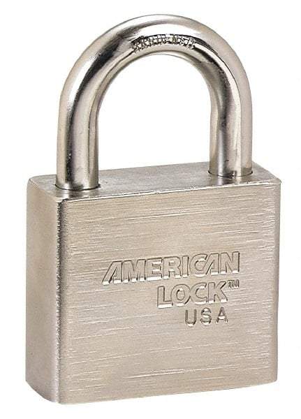 American Lock - 1-1/4" Shackle Clearance, Keyed Alike Wide Clearance Padlock - 7/16" Shackle Diam, Steel - A1 Tooling