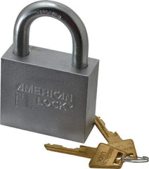 American Lock - 1-1/4" Shackle Clearance, Keyed Different Wide Clearance Padlock - 7/16" Shackle Diam, Steel - A1 Tooling