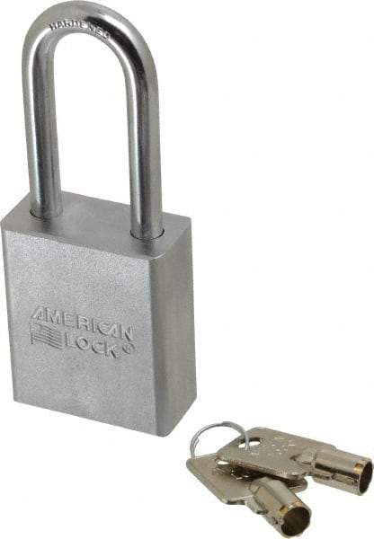 American Lock - 3/4" Shackle Clearance, Keyed Alike Tubular Padlock - 5/16" Shackle Diam, Steel - A1 Tooling