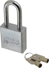 American Lock - 3/4" Shackle Clearance, Keyed Different Tubular Padlock - 3/8" Shackle Diam, Steel - A1 Tooling