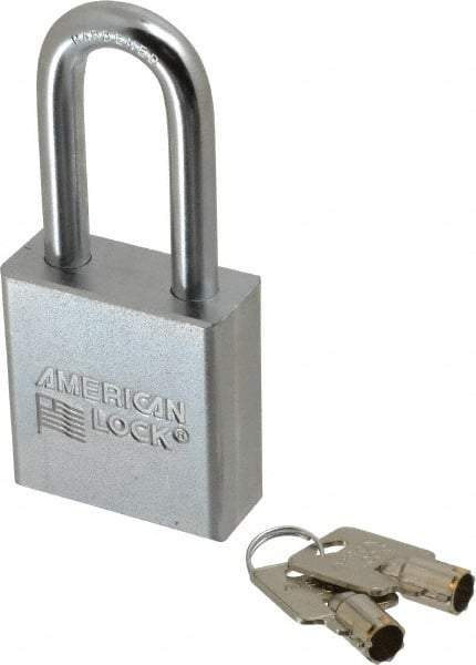 American Lock - 3/4" Shackle Clearance, Keyed Alike Tubular Padlock - 3/8" Shackle Diam, Steel - A1 Tooling