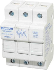 Ferraz Shawmut - 3 Pole, 600 VAC/VDC, 30 Amp, DIN Rail Mount Fuse Holder - Compatible with CC Class, 2.07 Inch Wide Fuse - A1 Tooling