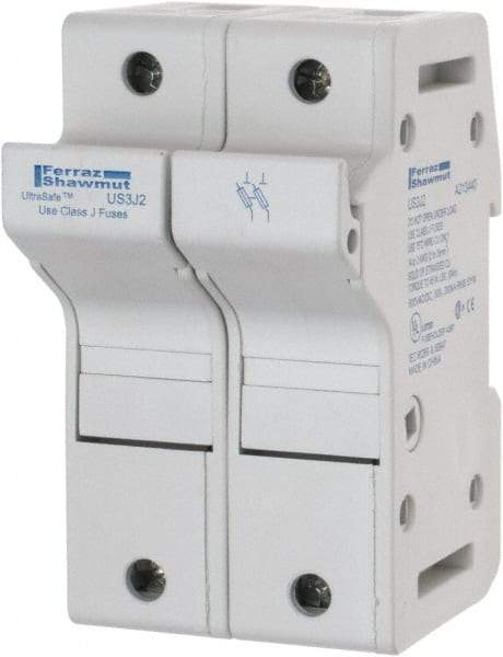 Ferraz Shawmut - 2 Pole, 600 VAC/VDC, 30 Amp, DIN Rail Mount Fuse Holder - Compatible with J Class, 58mm Long x 2.56 Inch Wide and 22mm Diameter Fuse - A1 Tooling