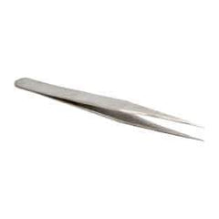 Value Collection - 5" OALmm-SS Precision Tweezers - General Utility, Fine Point, Narrow Shank - A1 Tooling