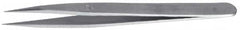 Value Collection - 3-1/2" OAL 0C-SS Precision Tweezers - Short, Flat Tip - A1 Tooling