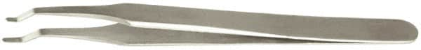 Value Collection - 4-3/4" OAL 2AD-SS Precision Tweezers - Rounded Flat Tip, Thin Tapered Edge - A1 Tooling