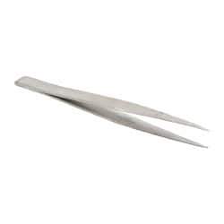 Value Collection - 4-1/4" OAL Stainless Steel Assembly Tweezers - Thin, Fine, Light Point - A1 Tooling