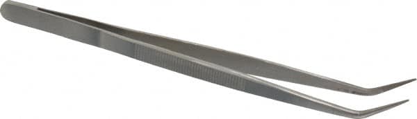 Value Collection - 6-1/4" OAL Assembly Tweezers - Long Bent Point, Serrated Body/Tip - A1 Tooling