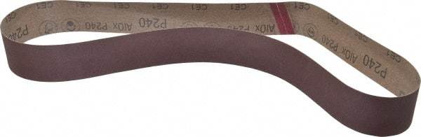 3M - 2" Wide x 48" OAL, 240 Grit, Aluminum Oxide Abrasive Belt - Aluminum Oxide, Very Fine, Coated, X Weighted Cloth Backing, Series 241D - A1 Tooling