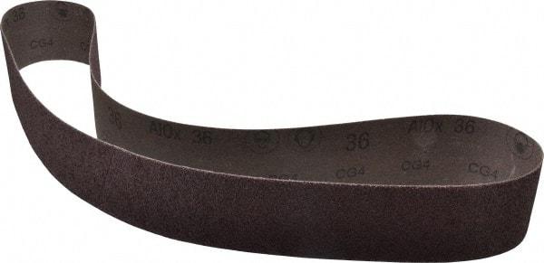 3M - 2-1/2" Wide x 48" OAL, 36 Grit, Aluminum Oxide Abrasive Belt - Aluminum Oxide, Very Coarse, Coated, X Weighted Cloth Backing, Series 341D - A1 Tooling