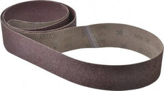 3M - 3" Wide x 132" OAL, 36 Grit, Aluminum Oxide Abrasive Belt - Aluminum Oxide, Very Coarse, Coated, X Weighted Cloth Backing, Series 341D - A1 Tooling