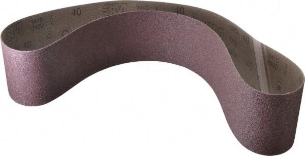 3M - 4" Wide x 54" OAL, 40 Grit, Aluminum Oxide Abrasive Belt - Aluminum Oxide, Coarse, Coated, X Weighted Cloth Backing, Series 341D - A1 Tooling