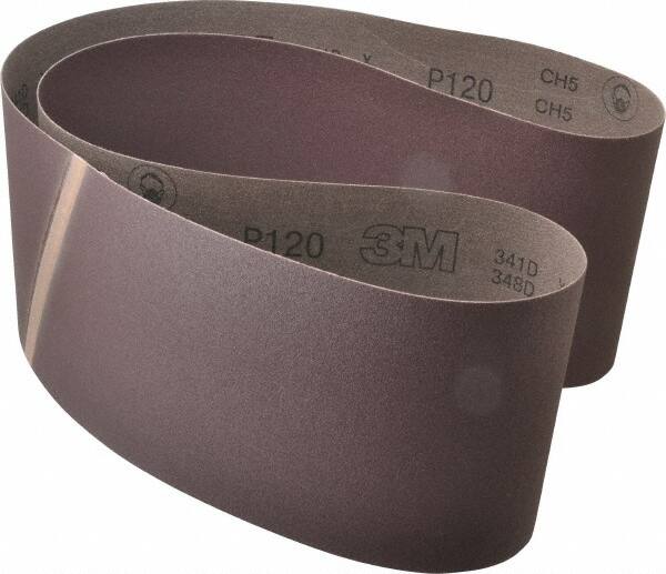 3M - 6" Wide x 60" OAL, 120 Grit, Aluminum Oxide Abrasive Belt - Aluminum Oxide, Fine, Coated, X Weighted Cloth Backing, Series 341D - A1 Tooling