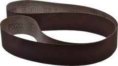 3M - 2" Wide x 60" OAL, 320 Grit, Aluminum Oxide Abrasive Belt - Aluminum Oxide, Extra Fine, Coated, X Weighted Cloth Backing, Series 341D - A1 Tooling