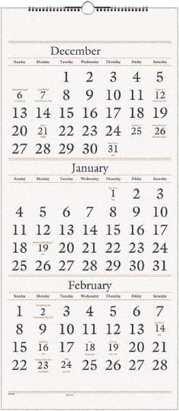 AT-A-GLANCE - 7 Sheet, 12 x 27", Wall Calendar - White - A1 Tooling