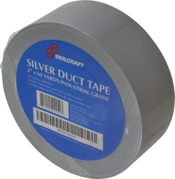 Ability One - 2" x 60 Yds Gray Duct Tape - 9 mil, Rubber Adhesive, Polyethylene Cloth Backing, Series 5640 - A1 Tooling