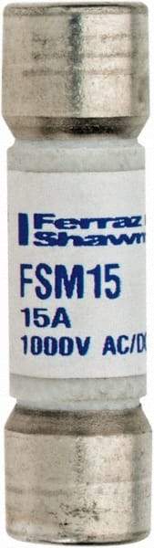 Ferraz Shawmut - 1,000 VAC/VDC, 15 Amp, Fast-Acting Multimeter Fuse - 38mm OAL, 20 at AC/DC kA Rating, 10.3mm Diam - A1 Tooling