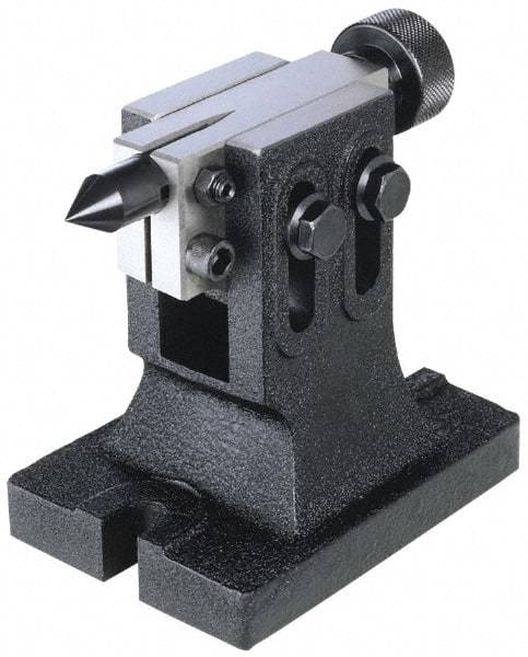 Interstate - 4" Centerline Height, Tailstock - Adjustable, Cast Iron, Use with Speed-Dex Indexing fixtures - A1 Tooling