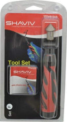 Shaviv - 3 Piece, High Speed Steel Blade, Hand Deburring Tool Set - F Blade Holder, For Hole Edge - A1 Tooling