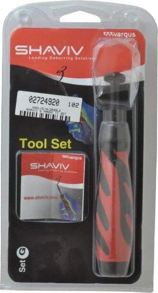 Shaviv - 4 Piece, High Speed Steel Blade, Hand Deburring Tool Set - G Blade Holder, For Slot/Keyway - A1 Tooling