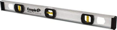 Empire Level - 24" Long 3 Vial I-Beam Level - Aluminum, Silver, 1 Level & 2 Plumb Vials - A1 Tooling