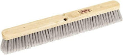 Harper Brush - 18" Smooth Surface Synthetic Push Broom - 3" Bristle Length, Wood Block, Threaded Handle Connection, Handle Sold Separately - A1 Tooling