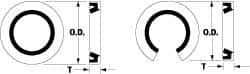 Thomson Industries - 1/4" Diam, Stainless Steel Bearing Closed External Seal for Fixed Diameter Housings - 1/8" Wide x 1/2" Outside Diam - A1 Tooling