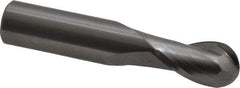 OSG - 3/8" Diam, 5/8" LOC, 2 Flute Solid Carbide Ball End Mill - Uncoated, Single End, 2" OAL, 3/8" Shank Diam, Spiral Flute - A1 Tooling