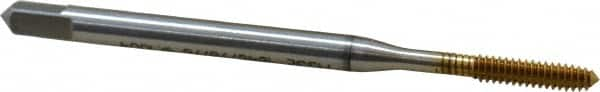 Emuge - #4-40 UNC 2BX Modified Bottoming Thread Forming Tap - High Speed Steel, TiN Finish, 2.205" OAL, 0.433" Thread Length, Series Rekord Druck-S - A1 Tooling