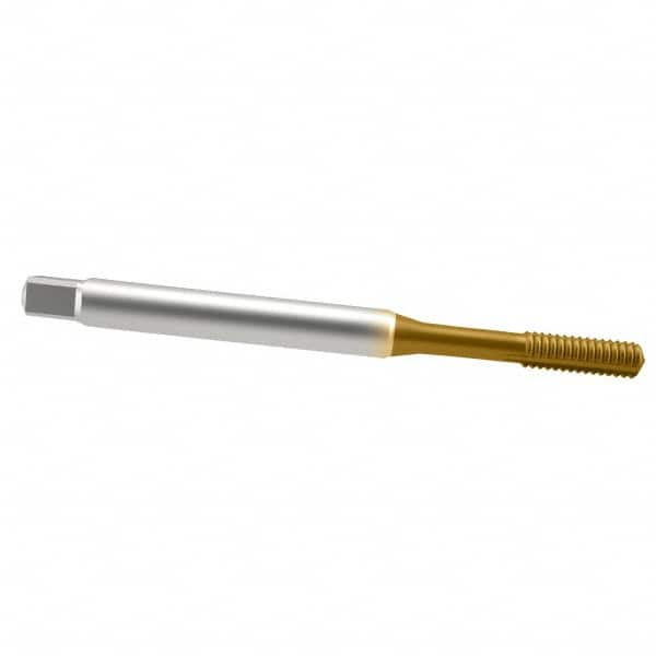 Emuge - 1/4-20 UNC 2BX Modified Bottoming Thread Forming Tap - Cobalt, TiN Finish, 3.15" OAL, 0.669" Thread Length, Right Hand Thread, Series Rekord Druck-S - Exact Industrial Supply