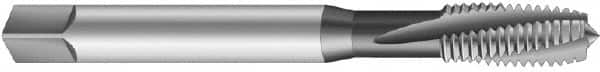 Emuge - 5/8-18 UNF 3 Flute 2BX Plug Spiral Flute Tap - Cobalt, Nitride Finish, 3.937" OAL, Left Hand Flute, Right Hand Thread, Series Rekord C-Ti - Exact Industrial Supply