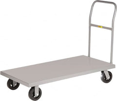 Little Giant - 1,600 Lb Capacity Steel Platform Truck - Steel Deck, 24" OAW, 48" Platform Length x 9" Platform Height, Mold On Rubber Casters - A1 Tooling